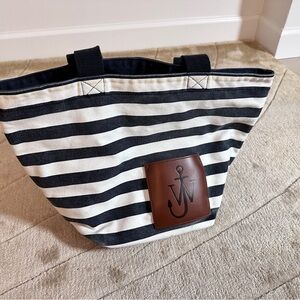 Jw anderson reversible Striped Navy and White Tote Bag